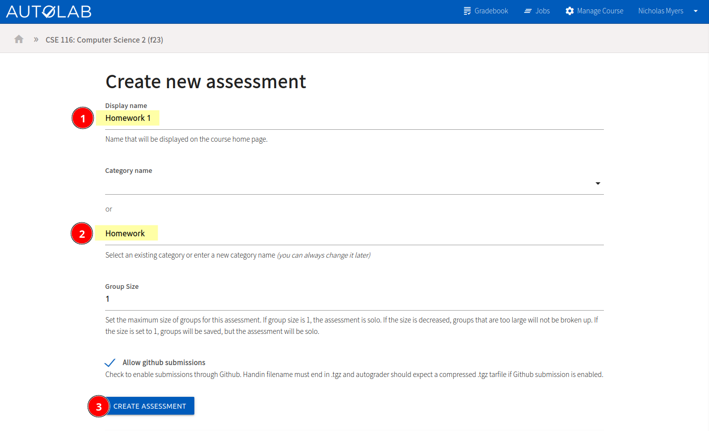 Assessment builder