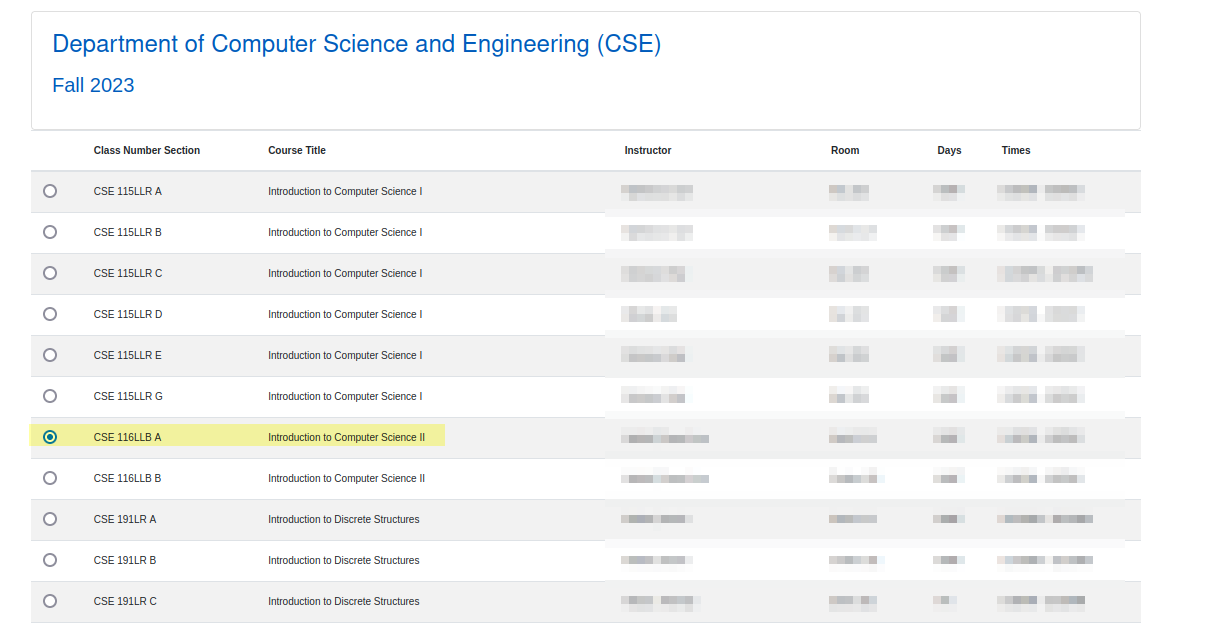 CSE Classlists step 2