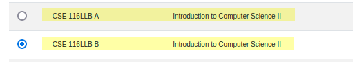 CSE Classlists multiple sections