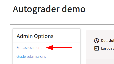 Edit assessment