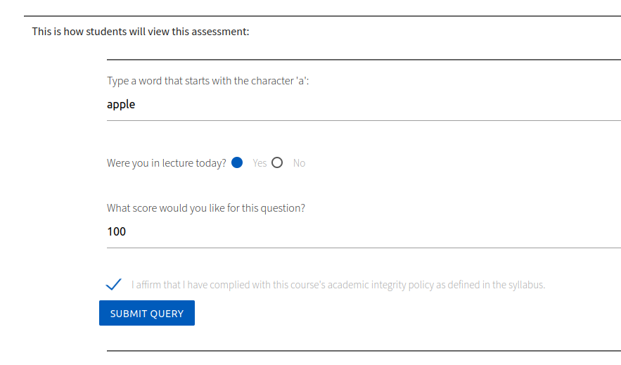 Embedded form preview